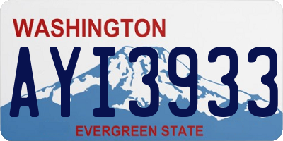 WA license plate AYI3933