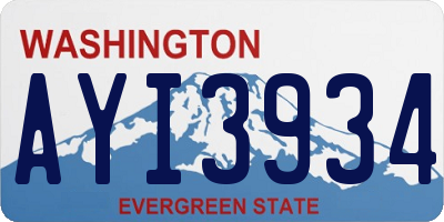 WA license plate AYI3934