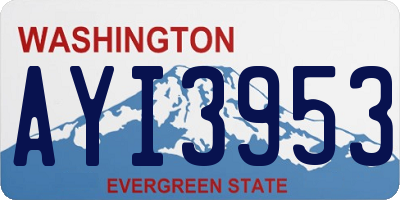 WA license plate AYI3953