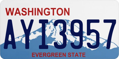WA license plate AYI3957