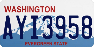 WA license plate AYI3958