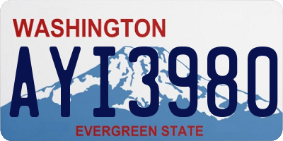 WA license plate AYI3980