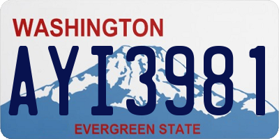 WA license plate AYI3981