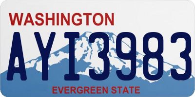 WA license plate AYI3983