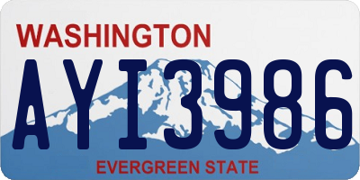 WA license plate AYI3986
