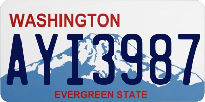 WA license plate AYI3987