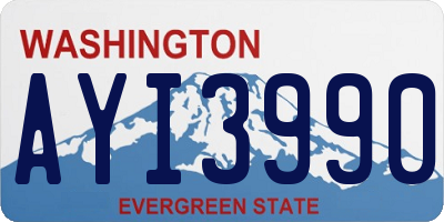 WA license plate AYI3990