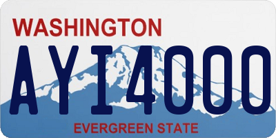 WA license plate AYI4000