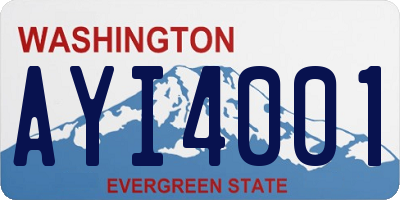WA license plate AYI4001