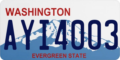 WA license plate AYI4003