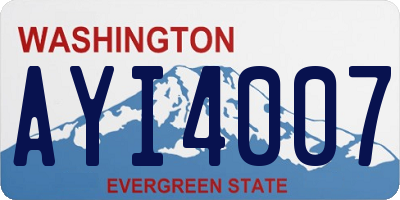 WA license plate AYI4007