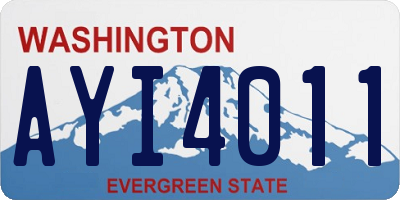 WA license plate AYI4011