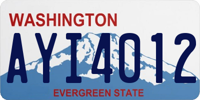 WA license plate AYI4012