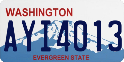 WA license plate AYI4013