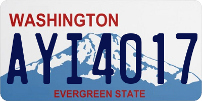 WA license plate AYI4017
