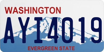 WA license plate AYI4019