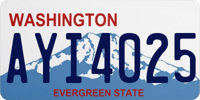 WA license plate AYI4025