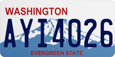 WA license plate AYI4026