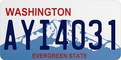 WA license plate AYI4031