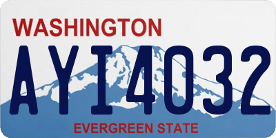 WA license plate AYI4032