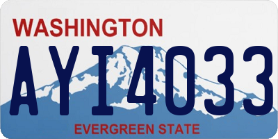 WA license plate AYI4033
