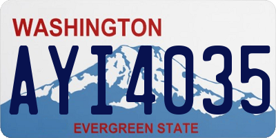 WA license plate AYI4035