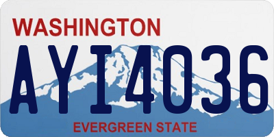 WA license plate AYI4036