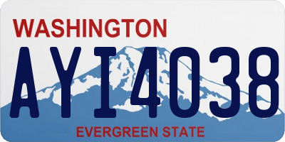 WA license plate AYI4038