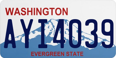 WA license plate AYI4039