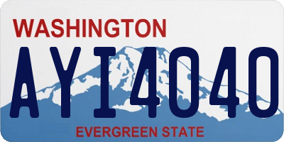 WA license plate AYI4040