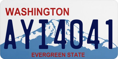 WA license plate AYI4041