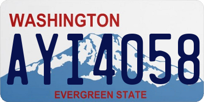 WA license plate AYI4058