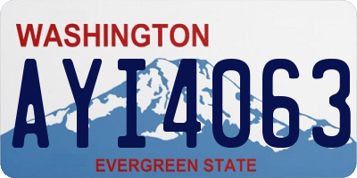 WA license plate AYI4063
