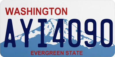 WA license plate AYI4090