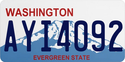 WA license plate AYI4092