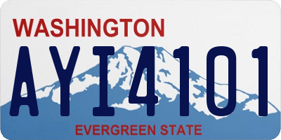 WA license plate AYI4101