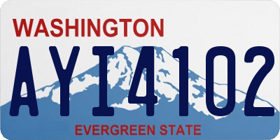 WA license plate AYI4102