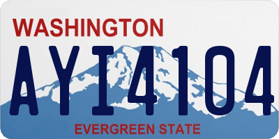 WA license plate AYI4104