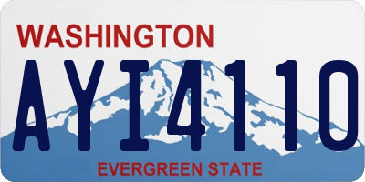 WA license plate AYI4110