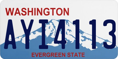 WA license plate AYI4113