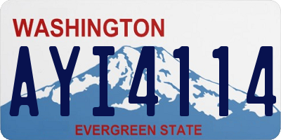 WA license plate AYI4114