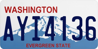 WA license plate AYI4136