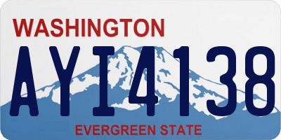 WA license plate AYI4138