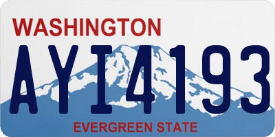 WA license plate AYI4193