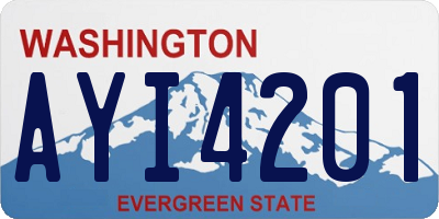 WA license plate AYI4201