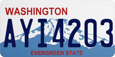 WA license plate AYI4203