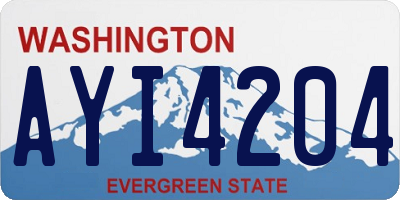WA license plate AYI4204
