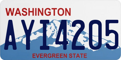 WA license plate AYI4205