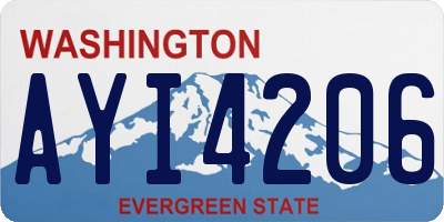WA license plate AYI4206
