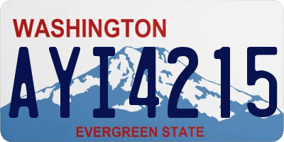 WA license plate AYI4215